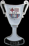 Pin #4 de la  final de la Recopa d'Europa de la temporada 1982. Camp Nou, Standard de Lieja - FC Barcelona