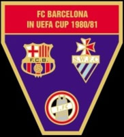 Pin del FC Barcelon en la Copa de la UEFA la temporada 1980-1981